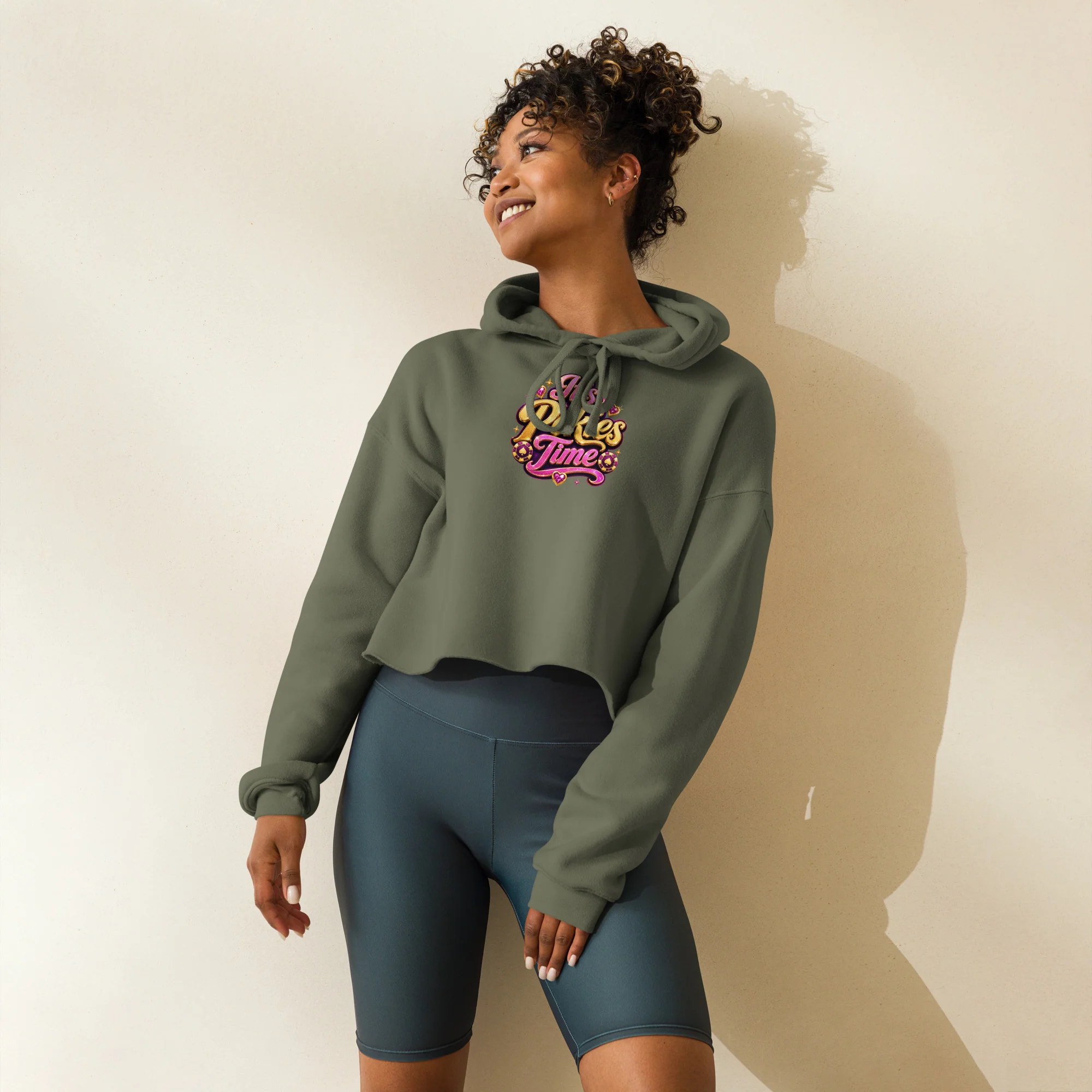 Pokies Time Crop Hoodie